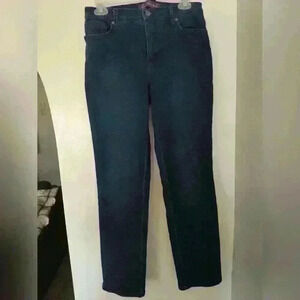 Gloria Vanderbilt Jeans Size 8p Straight Ankle Stretch Dark Washed Denim #201